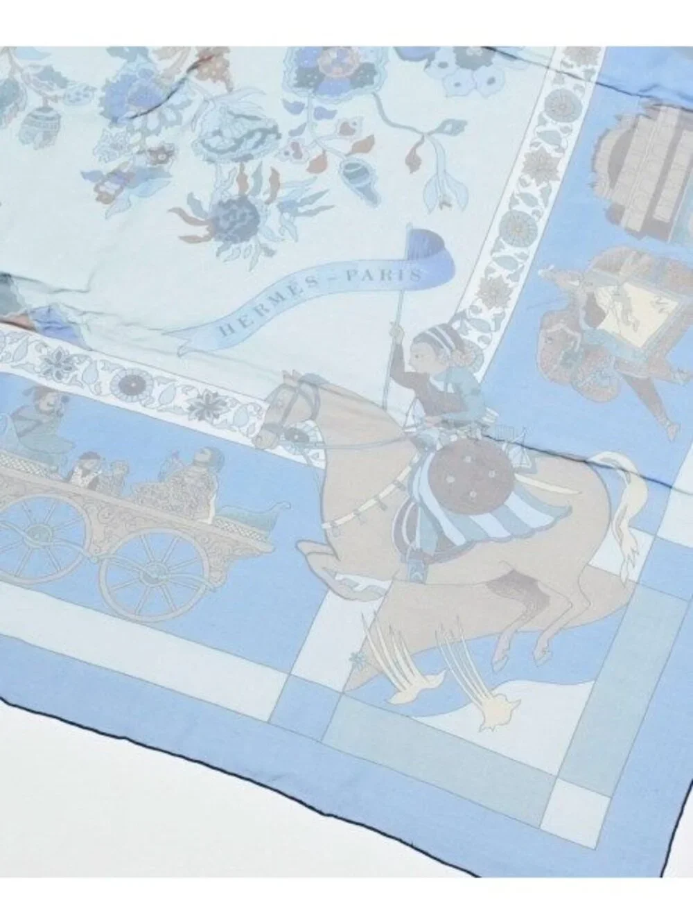 Hermes Bandana Scarf Blue